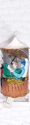 Spitzwegkerze, handbemalt